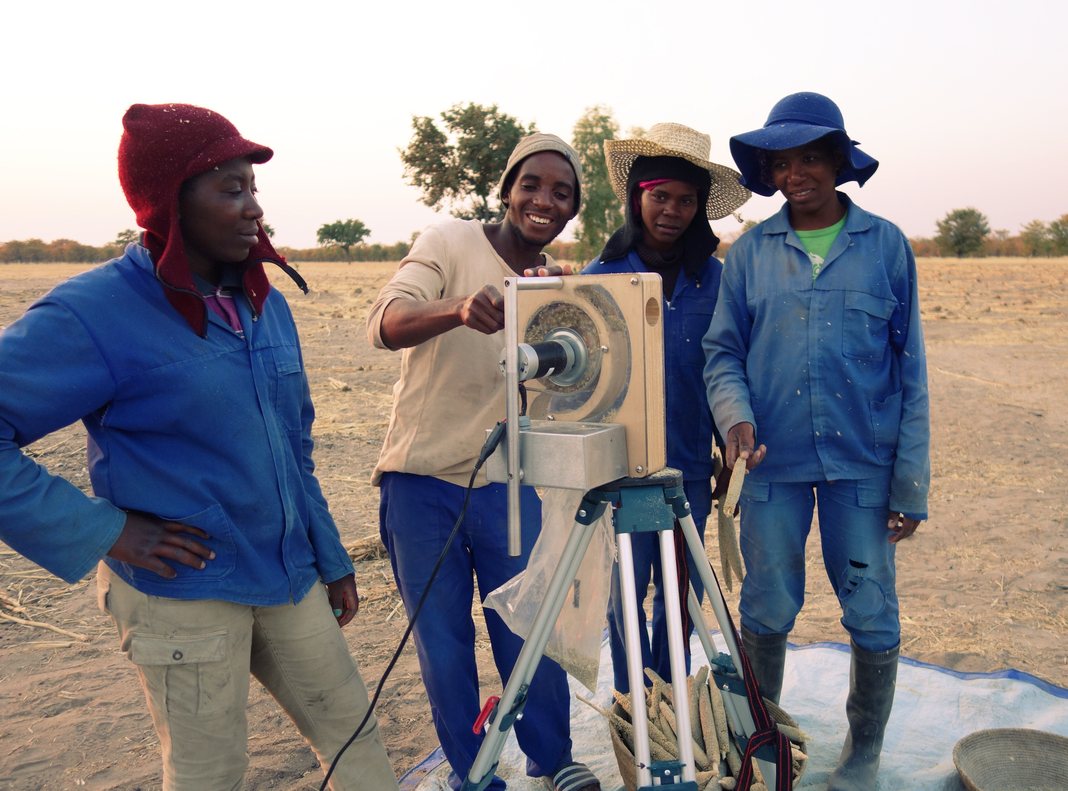 Namibian locals threshing using the Ant Farm 2.